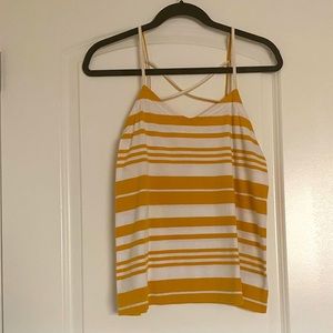 UNIVERSAL THREAD YELLOW/WHITE STRIPED TANK TOP SM